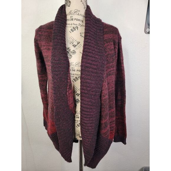 ModCloth Open Cardigan Womens Size Small Long Sleeves Knit Maroon Ombre - Picture 3 of 10